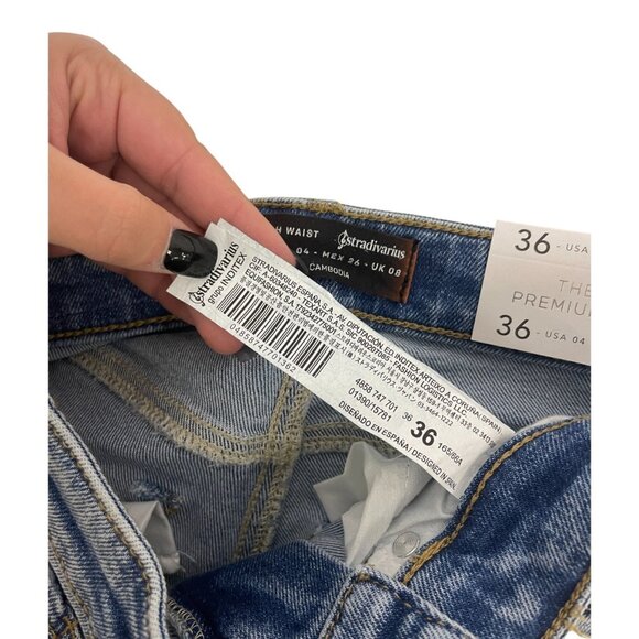 Stradivarius Womens Skinny Jeans EU 36 US 4 High Waist Blue Denim 4858/747 NWT - Picture 14 of 16